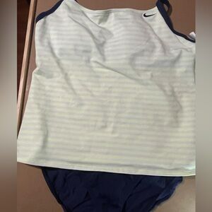 Nike Women's Swimwear - Light Green and Navy